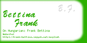 bettina frank business card